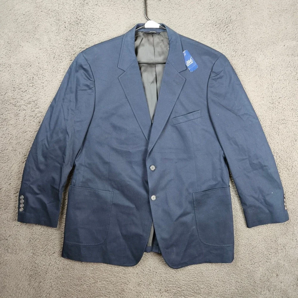 Brooks Brothers 346 Mens Navy Blue Cotton Sport Coat Blazer 46 Reg